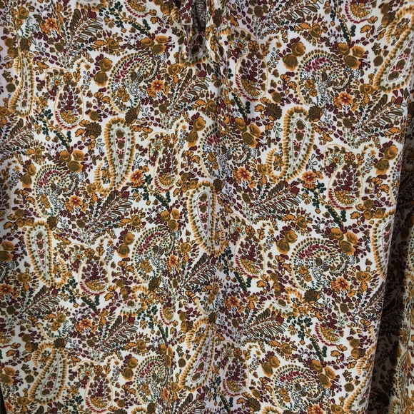 Jones & Co Paisley Blouse Women's 1X Ruffle Collar Keyhole Long Sleeve Business - Picture 8 of 12